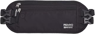 XL Marsupio Portasoldi da Viaggio Borsa da Cintura Blocco RFID Antifurto Nascosto Uomo Donna per Jogging Denaro Nylon Sottile Impermeabile Nero