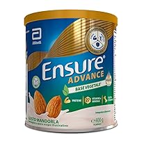 Ensure Advance Base Vegetale, Integratore con Proteine Vegetali, con 27 Vitamine e Minerali, Calcio e HMB, Confezione 400g, Gusto Mandorla, Senza Glutine, Adatto agli intolleranti al lattosio