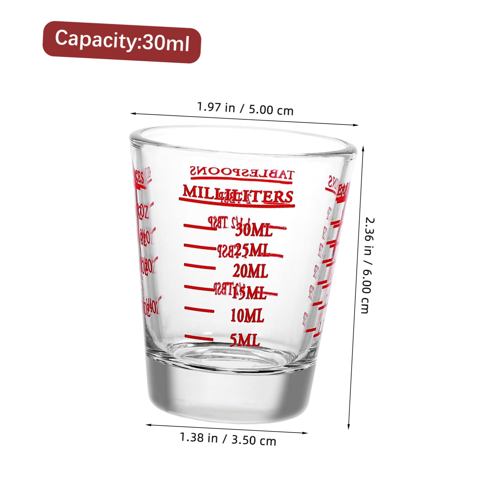 COLLBATH 8piezas Vasos Medidores Taza Medidora De Vidrio Taza Para Espresso Medición Dual Medidora De Leche