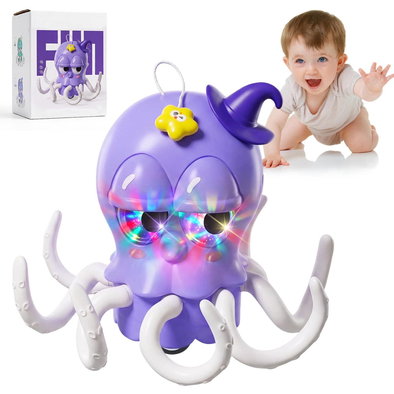 Yaskyly Dancing Octopus Toy Interactive Crawling Squid Toy for Boys Girls