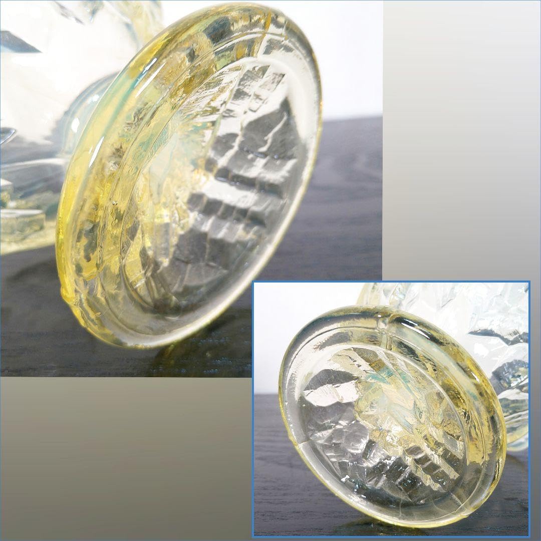 AE49 乳白色 プレスガラス かき氷カップ かき氷器 黄色 昭和ガラス 4個