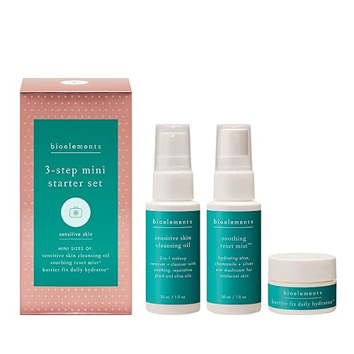 Miniatura 1 de Bioelements 3-Step Starter Set Sensitive Skin - Includes Cleansing Oil, Soothing Reset Mist Toner & Barrier Fix Daily Hydrator Moisturizer