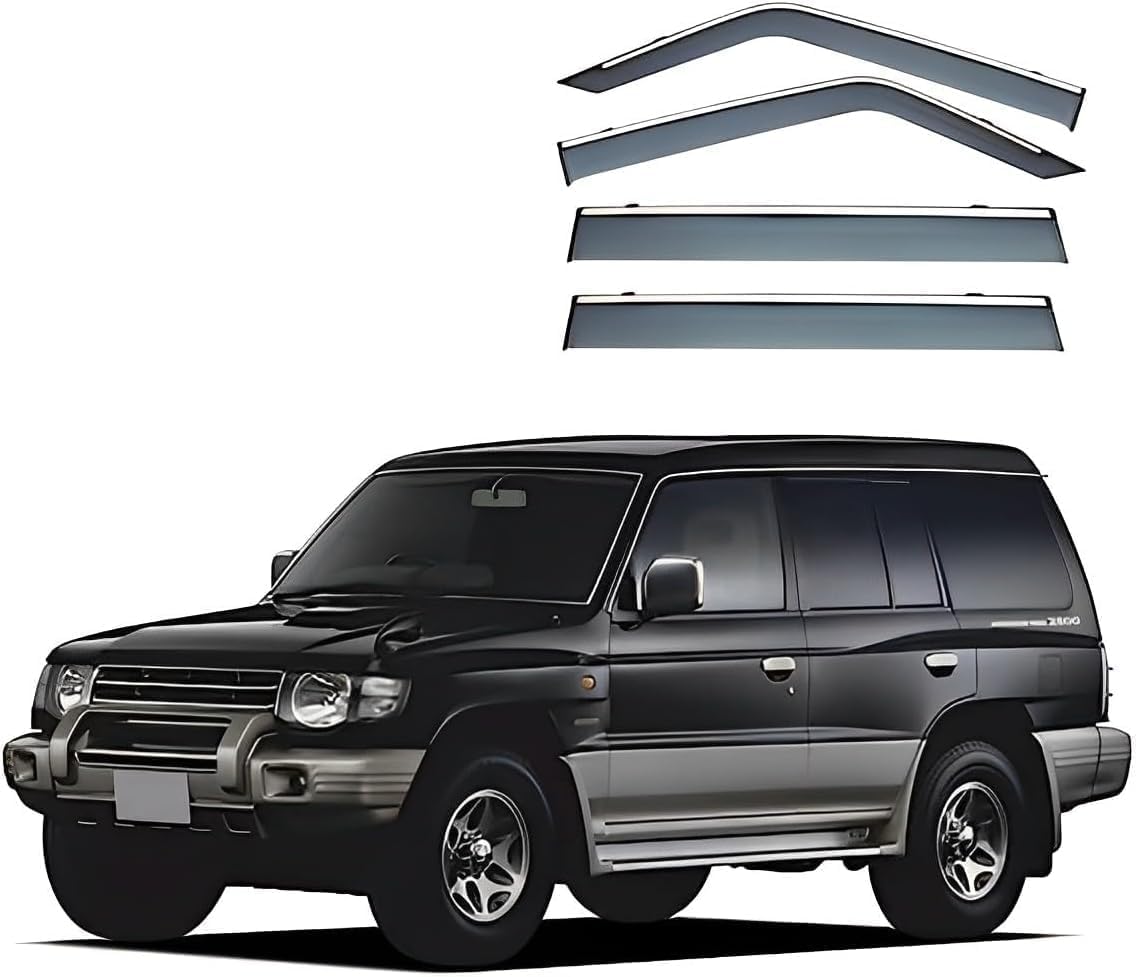 PANXUC Car Wind Deflectors for Mitsubishi Pajero V31-V46 MK2-V20 1992 1993 1994 1995 1996 1997 1998, Side Window Wind Rain Deflector Window Visor Sun Rain Guard Smoke Guards