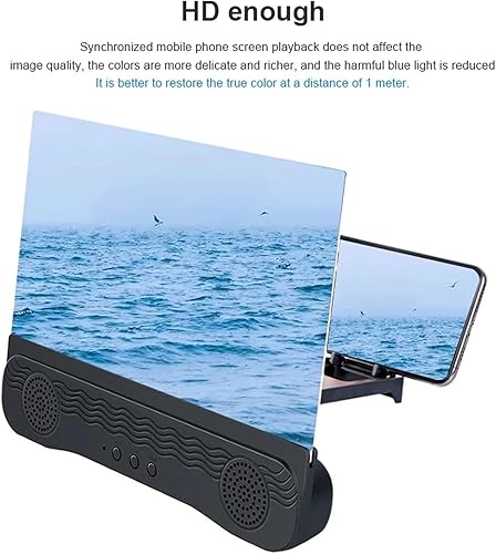 Miniatura 3 de Lupa de pantalla de 12 pulgadas para teléfono celular 6D HD Proyector de aumento con altavoz Bluetooth Amplificador de pantalla de teléfono móvil,