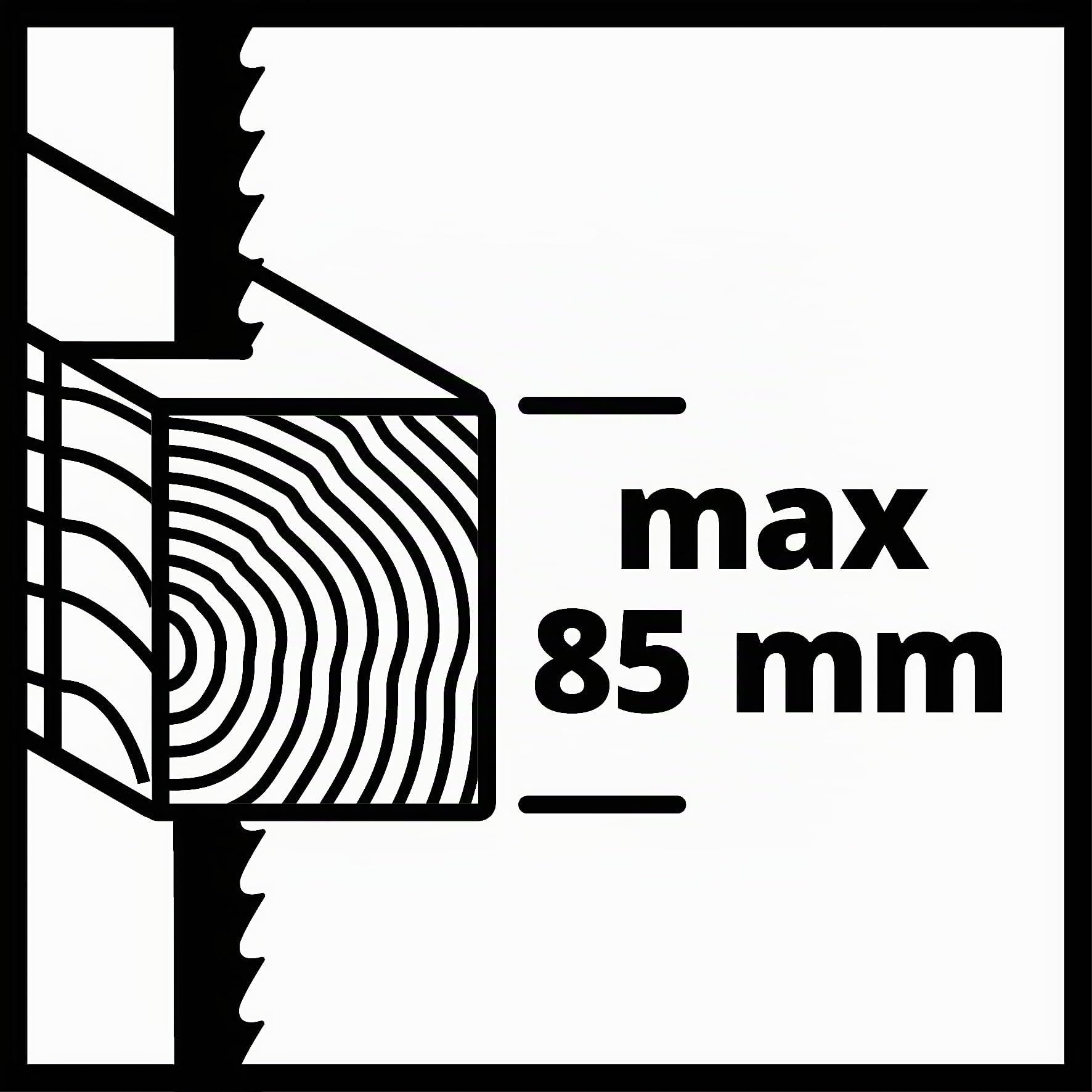 Scie sauteuse à course pendulaire Einhell TC-JS 85 | 620 W | Profondeur de coupe de 85 mm | Hauteur de course de 20 mm | Jusqu’à 3 000 courses/min