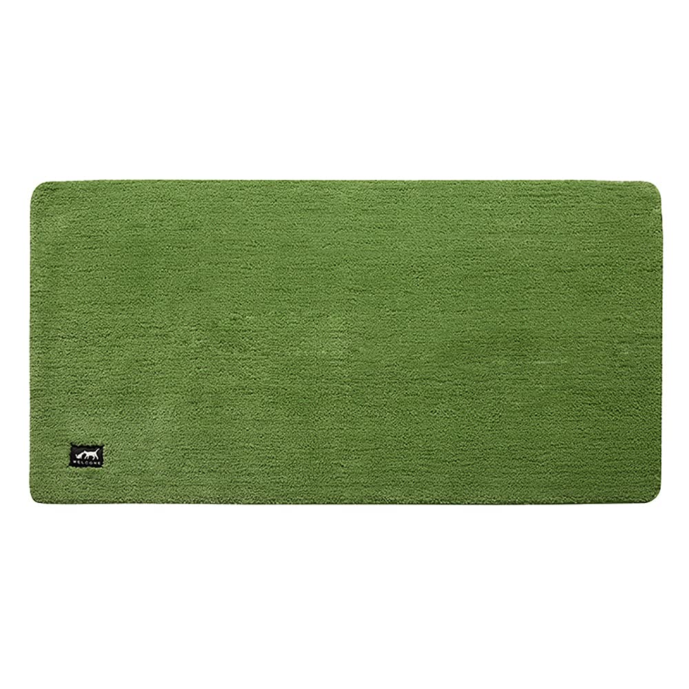 Tapis de bain antidérapant et absorbant en microfibre Fluffy, WC et douche vert 100x120cm
