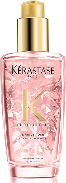 Kérastase Elixir Ultime, Hair Oil Shine-enhancing Nourishing Conditioning Treatment, For Coloured Hair, With 4 Precious Oils & Imperial Tea Extract, L'Huile Rose, 100ml