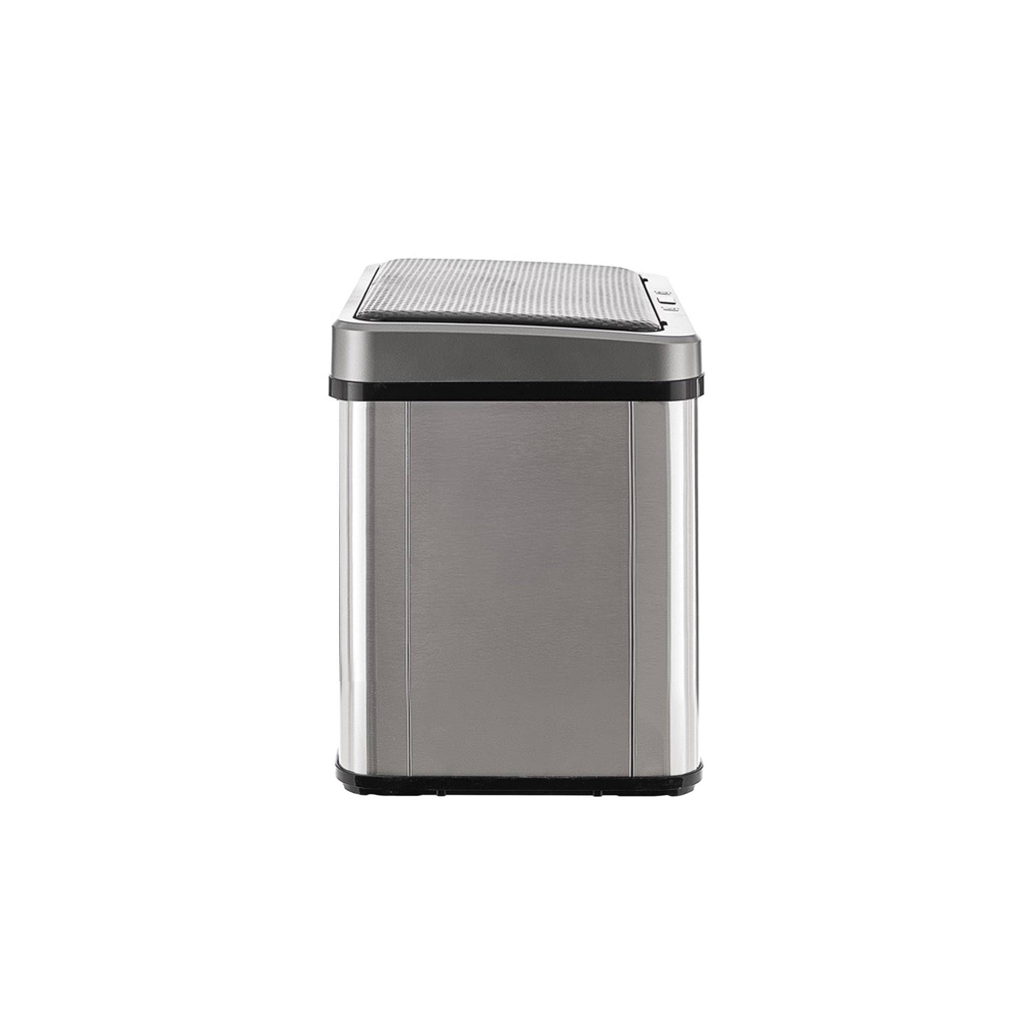 WELL HOME Intelligenter Mülleimer ohne Füße für Recycling, mit automatischer Öffnung und manuellem Kontakt, 15 l + 15 l, 35,5 x 26 x 60 cm, Grau