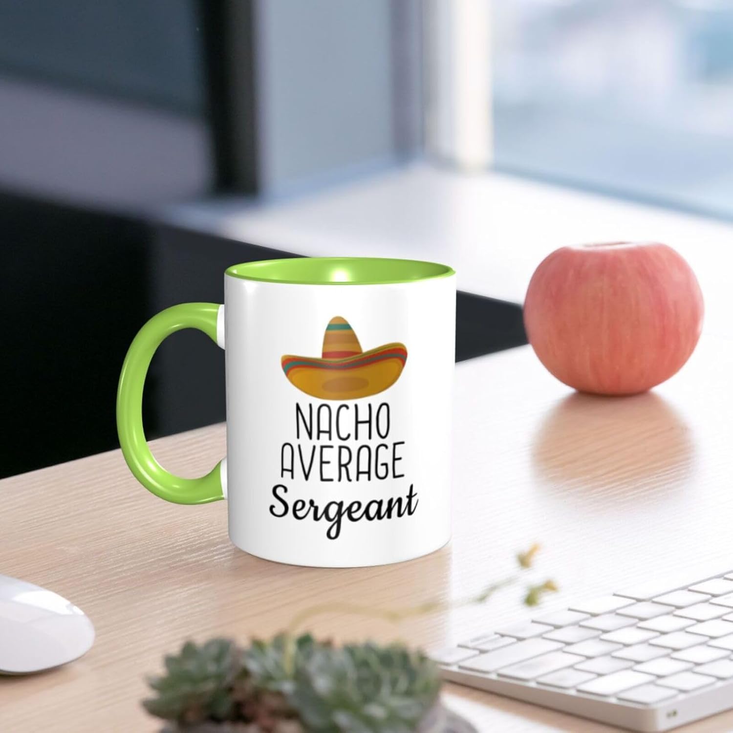 Sergeant Gifts Funny Nacho Average Sergeant Gift For Men Women Promoted To Sergeant Police Promotion Birthday Gag Gift Internal And Handle Green 11Oz Mug - Image 5