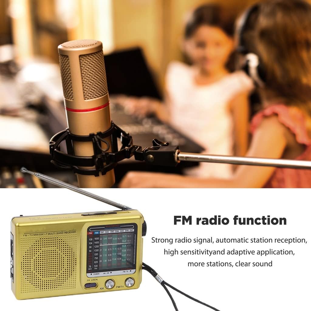Retro Weather Radio Full Band Handheld SW AM FM Mini Battery Powered Built-in Speaker