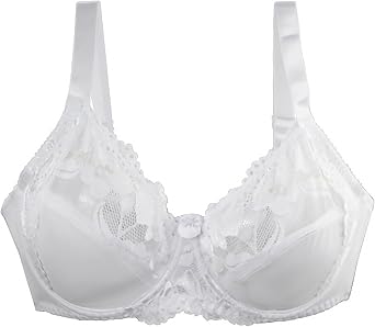 Womens Sexy Lace Bras NO See Through Sheer Underwire Unlined Plus Size Bra Embroidered Unpadded