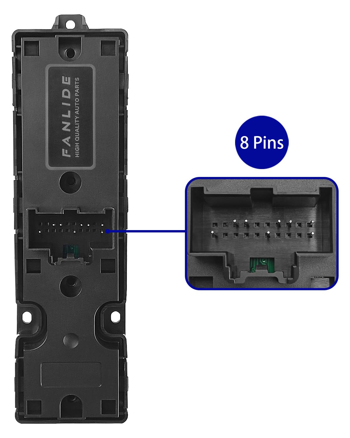 Master Power Window Switch Compatible with 2015 2016 2017 2018 2019 2020 Ford F150 F-150(Manual Fold Mirror), FANLIDE Driver Side Window Control Switch Replace FL3Z-14529-DA FL3Z14529DA SW7440