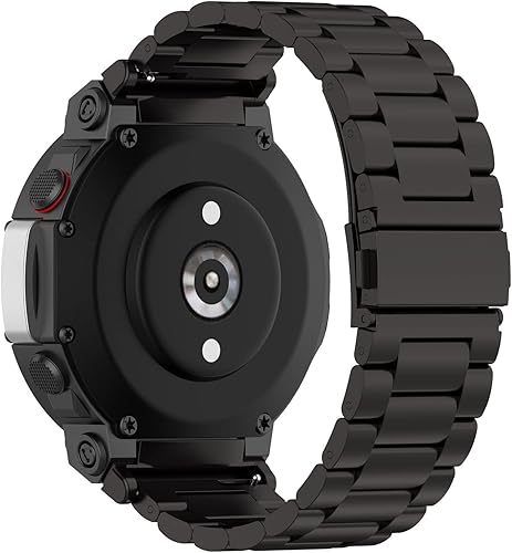 Miniatura 6 de TenCloud Paquete de 2 correas para reloj T-Rex 2 compatibles con Amazfit T-Rex 2, de acero inoxidable sólido, correas de reloj de metal para Amazfit