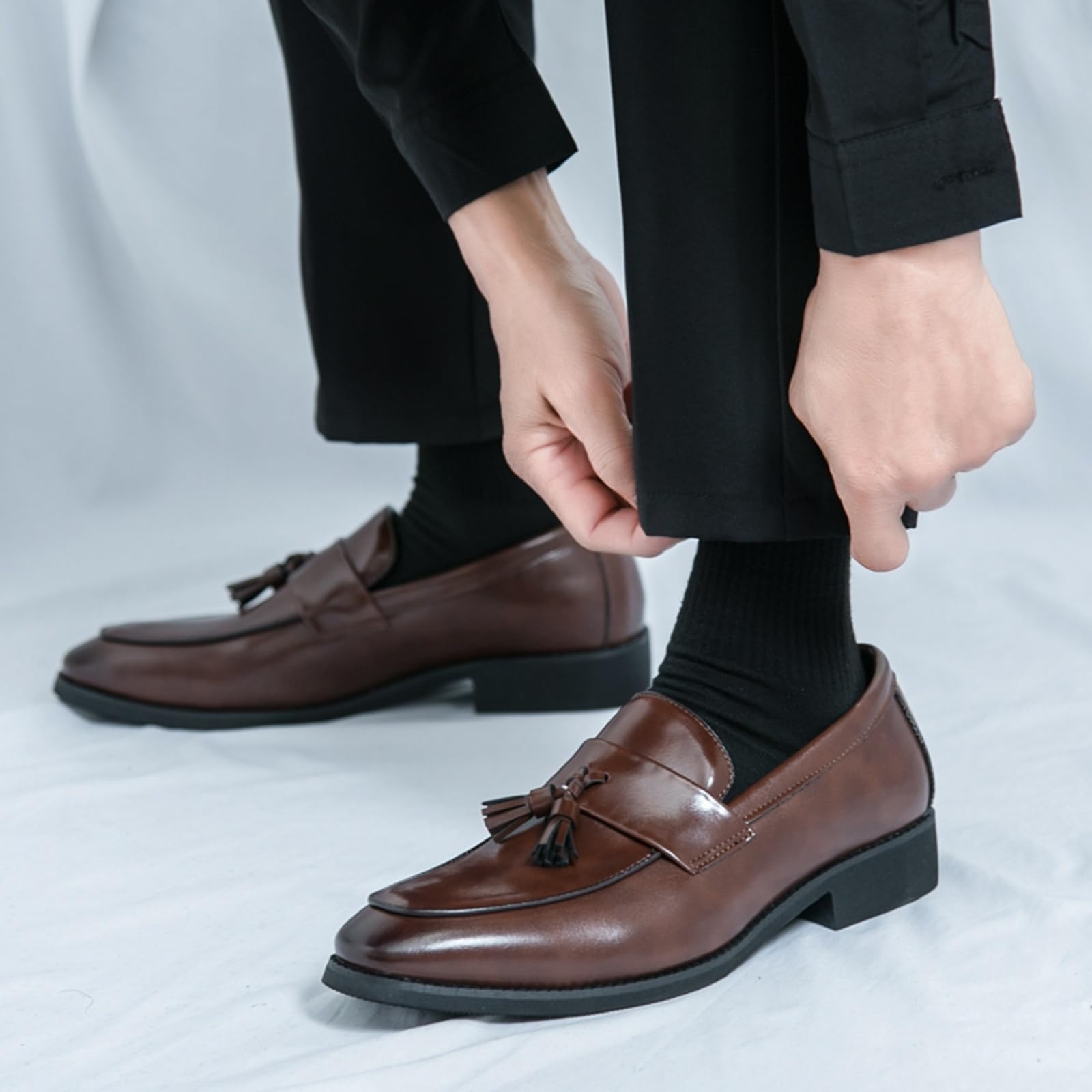 Męskie buty wsuwane z frędzlami, wygodne, na lato, mokasyny