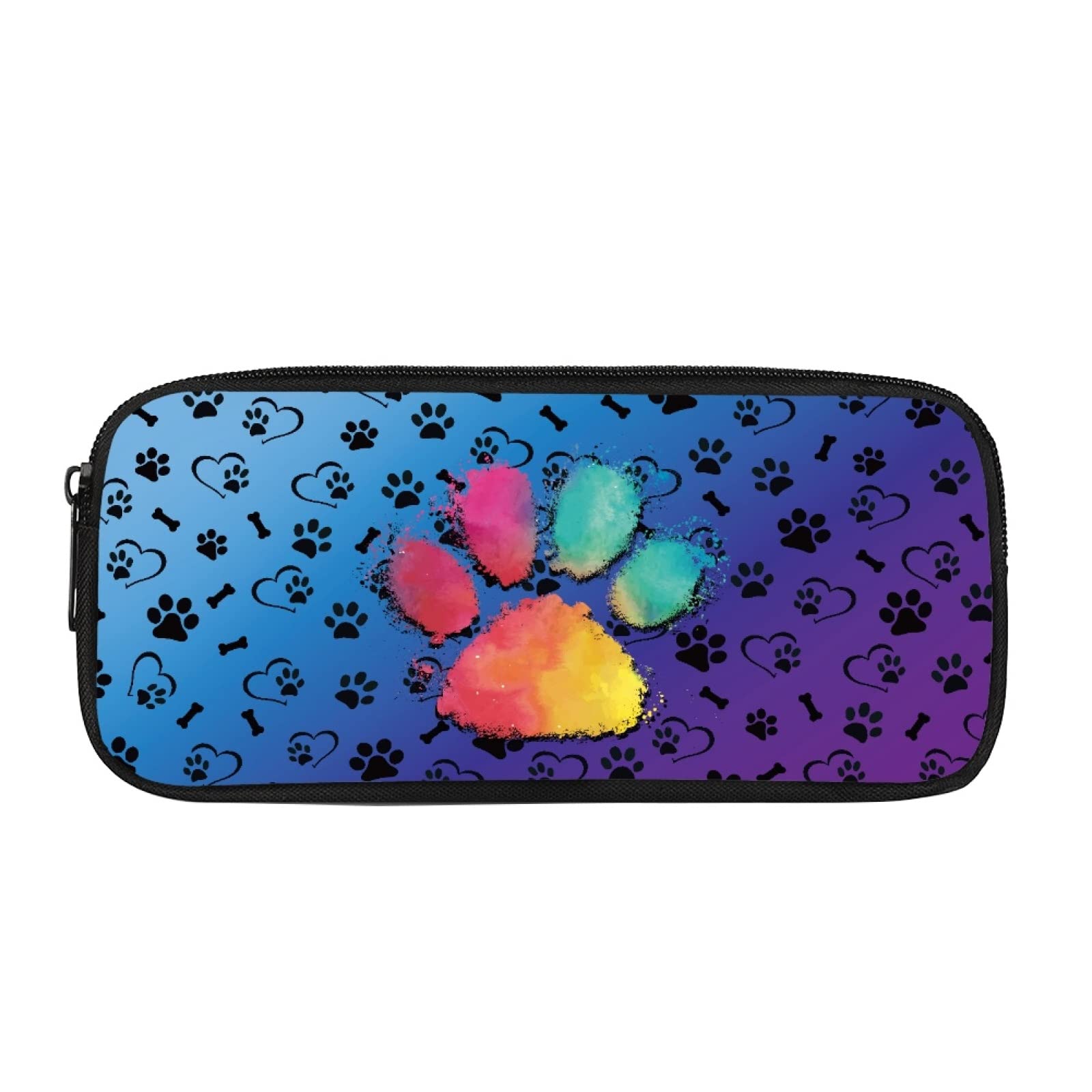 Kuiaobaty Girl Pencil Pouch Cute Paws Print Big Capacity Pencil Case Durable School Pen Supplies Bag for Children — image 1