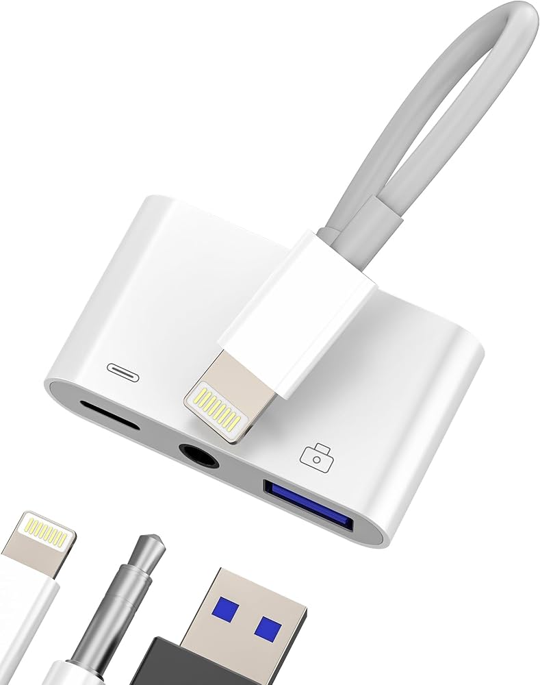 Amazon.com: Kefiany Lightning 3.5mm USB Adapter 3-in-1 for iPhone
