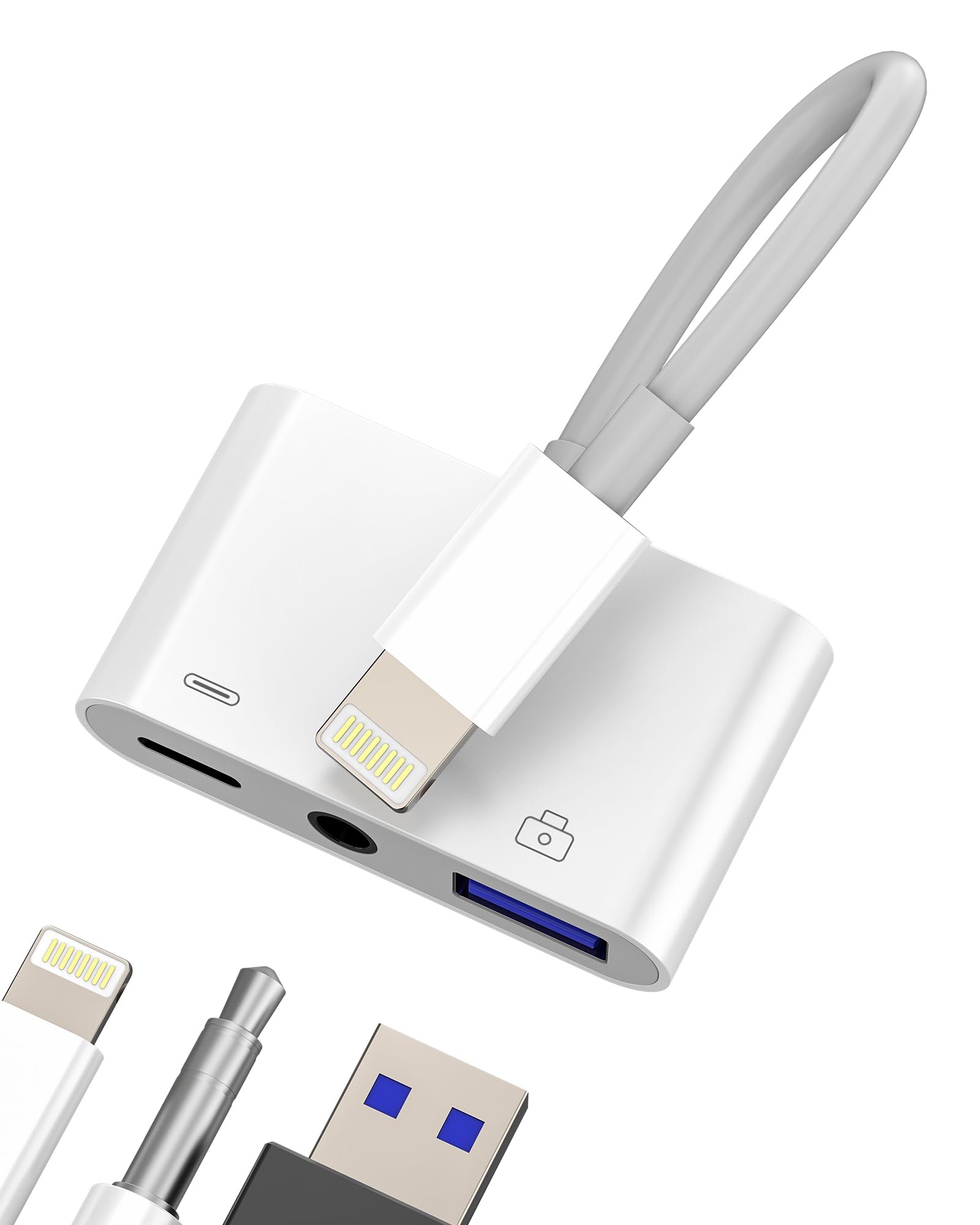 Amazon.com: Kefiany Lightning 3.5mm USB Adapter 3-in-1 for iPhone