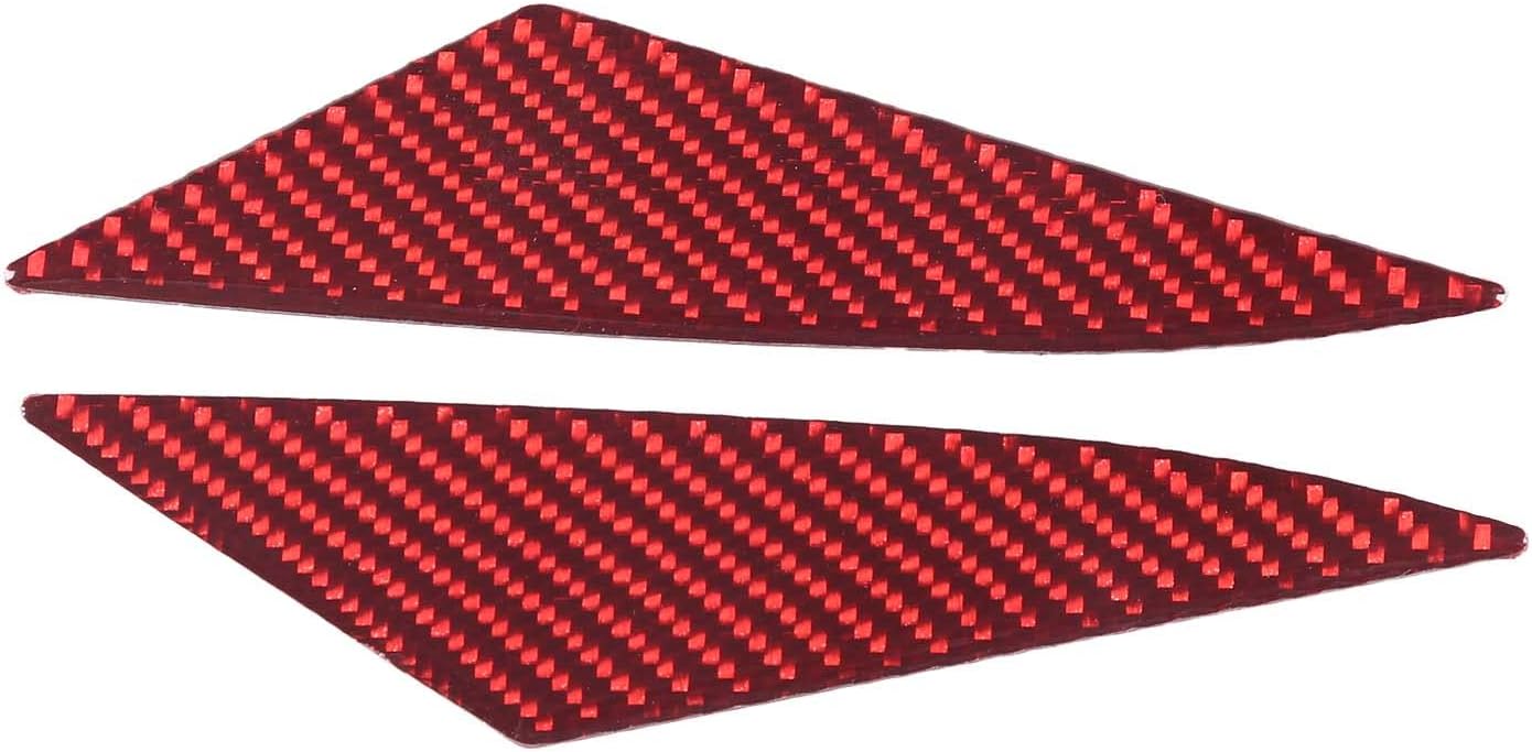 Soft 3D Real Carbon Fibe Car Rear Tail Light Side Triangle Trim Kit Compatible with Corvette C8 Stingray Z06 Z51 2020 2021 2022 2023 Rear Tail Light Side Triangle Sticker Decor Accessories (Red)
