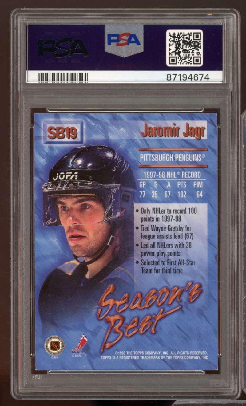 Amazon.com: Jaromir Jagr Card 1998-99 Topps #SB19 PSA 7