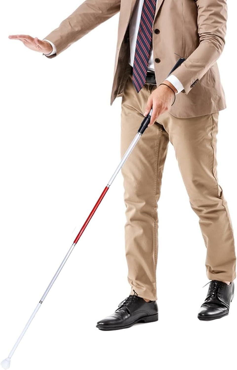 Intelligent Folding Blind Cane, Aluminum Alloy Folding Blind Cane, with Obstacle Detection, Voice Alarm for Visually Impaired and Blind People