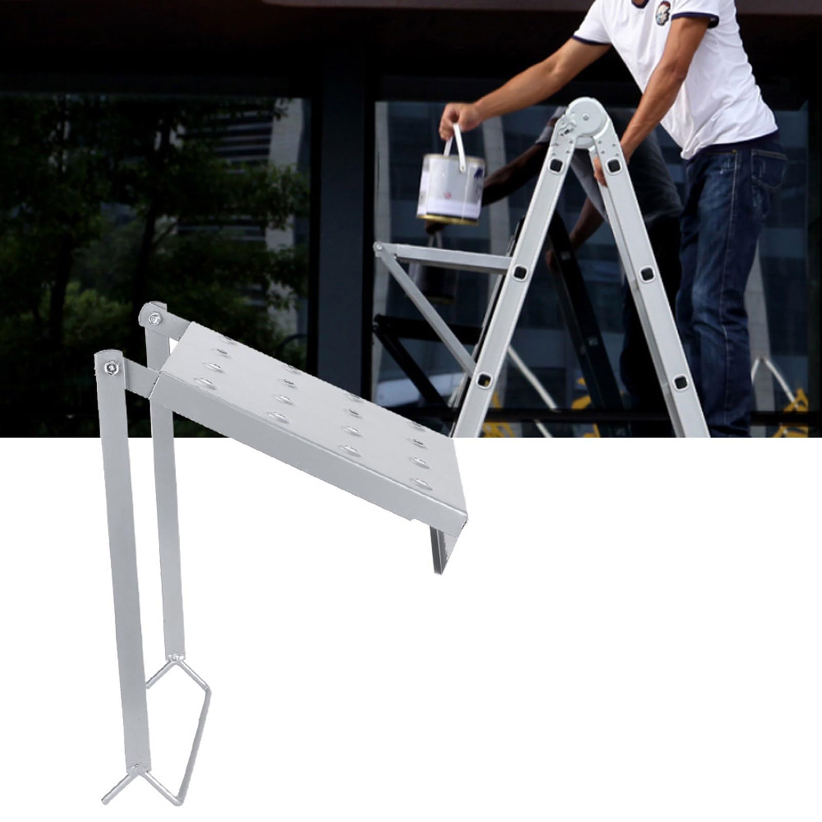 Scaffale da lavoro regolabile in altezza, resistente, con superficie antiscivolo per una posizione sicura, ideale per lavori di bricolage e progetti fai da te