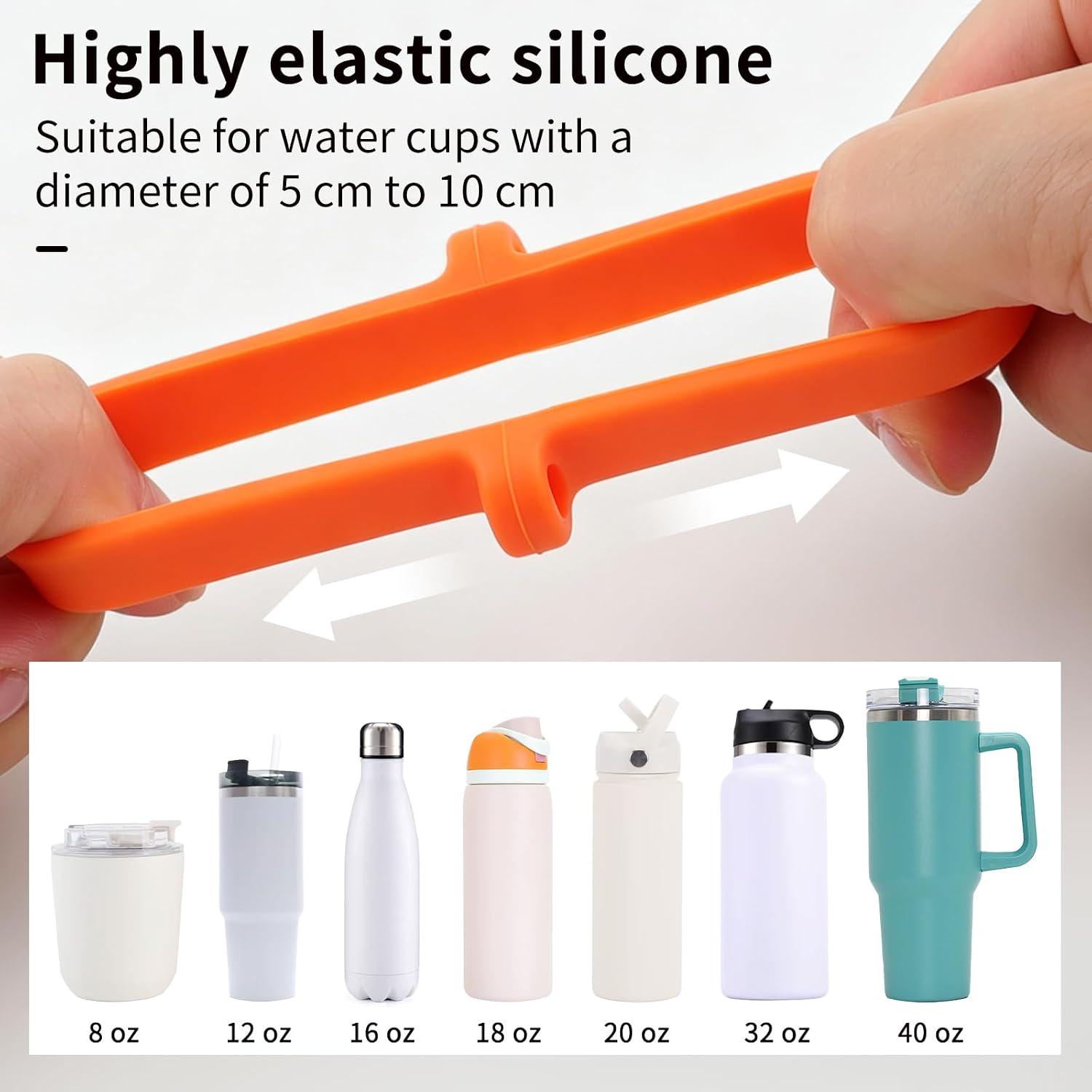 6 Pcs Silicone Water Bottle Handle Ring, Portable Cup Grip Ring for Travel image 4