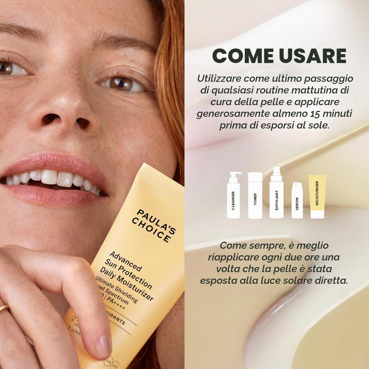 Paula's Choice Advanced Sun Protection Crema con SPF 50, PA++++, 60 ml | Crema Giorno - Pelle Secca - Riduce Rughe E Linee Sottili - Trattamento Leggero E Setoso - Pelle Più Giovane In 8 Settimane