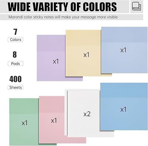 Miniatura 2 de Notas adhesivas transparentes pastel de 3 x 3 pulgadas, notas adhesivas translúcidas autoadhesivas, notas transparentes impermeables para