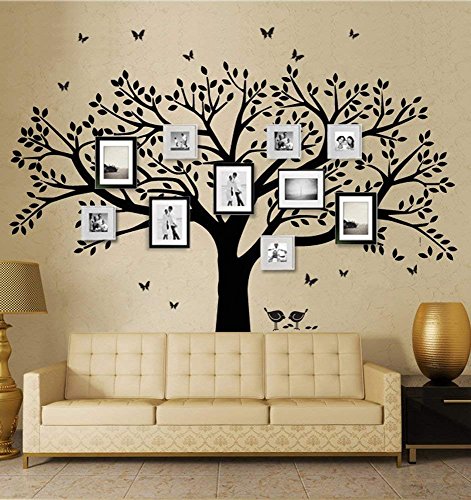 Mafent Giant Family Photo Tree Wall Decal Wall Sticker Vinyl Mural Art For Home Decor Room Decor (Black) #TOP1
