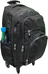 Mochila Escolar de Rodinha, Juvenil, Feminina/Masculina, Stay-Clean, Preta (Preto)