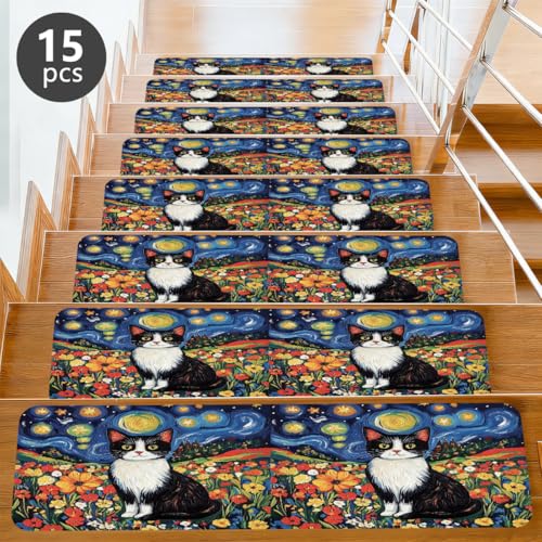 Alfombras para escaleras que evitan resbalones de ancianos y mascotas 3