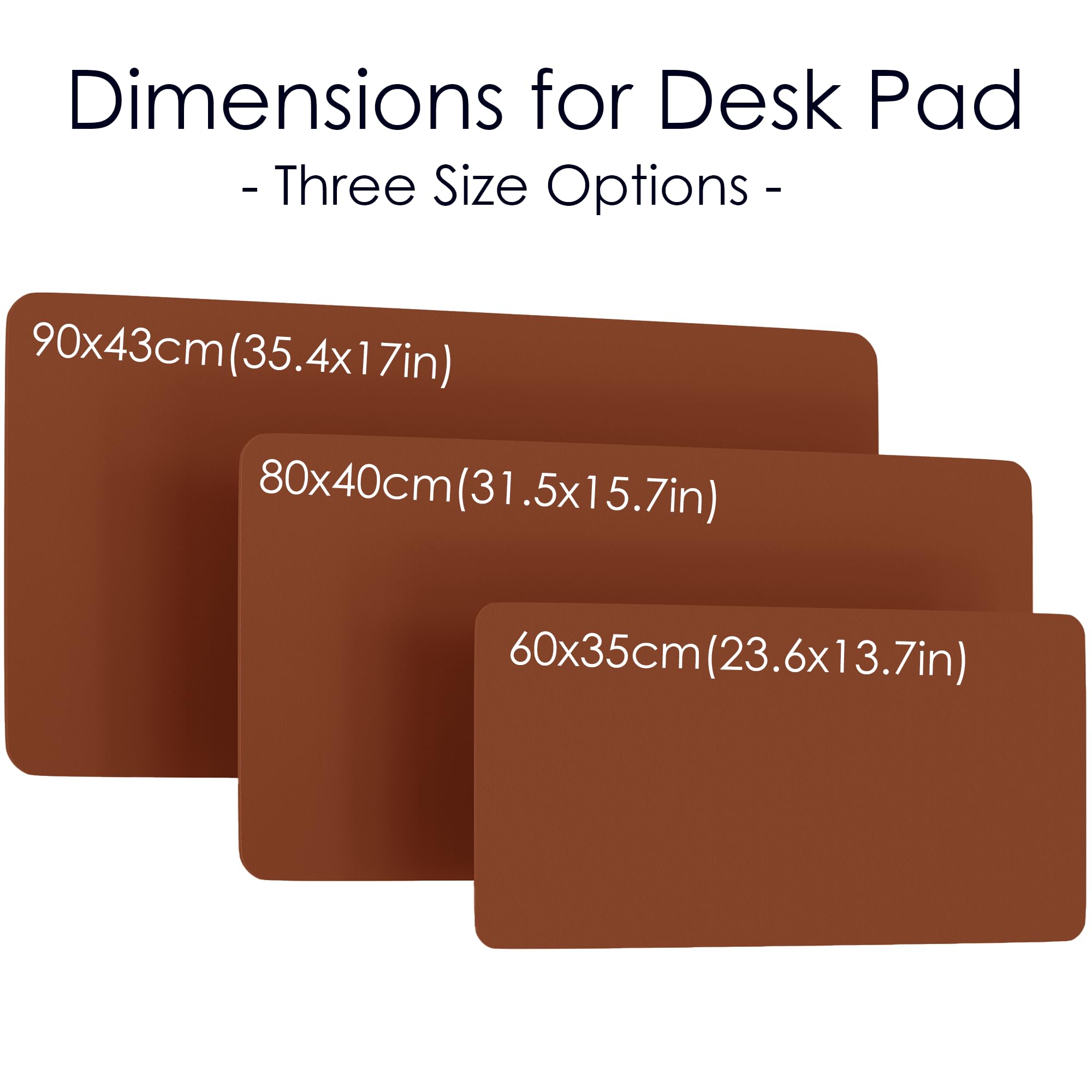 WAYBER Leather Desk Pad Protector, Waterproof Mouse Pad, PU Desk Mat, Office Desk Cover, Desk Writing Mat for Office/Home/Work/Cubicle (Brown/Gray) 31.5x15.7in