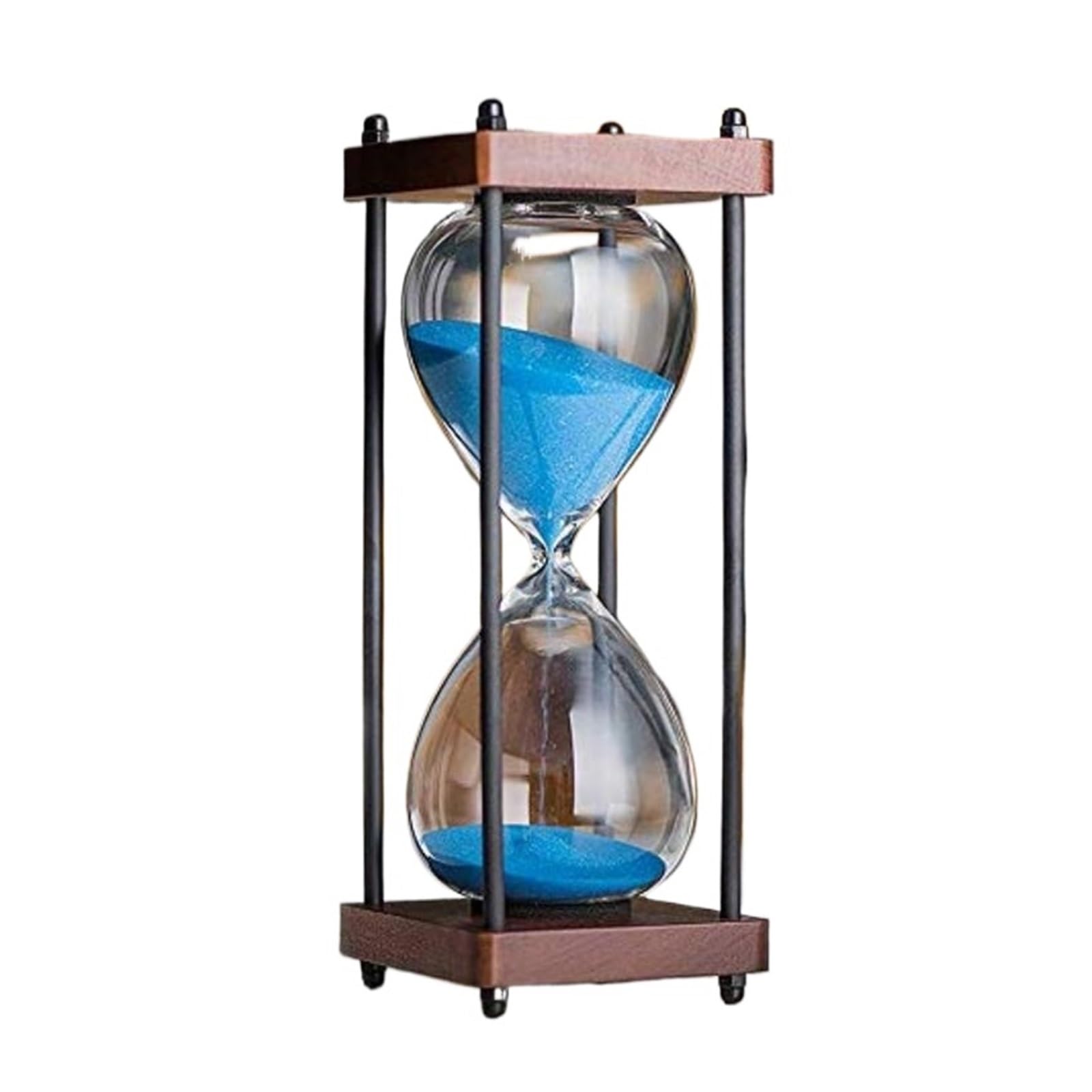 Reloj de arena grande reloj de arena temporizador de metal reloj de arena Herramientas de Gestión del Tiempo para la Cocina Oficina de Hogar Decoración de Oficina(Light Blue)