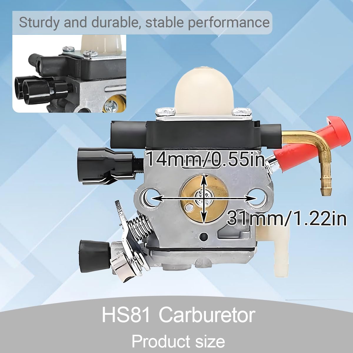 HS81 Carburateur pour Stihl HS81R HS81RC HS81T HS86 HS86R HS86T Taille-haie pour ZAMA C1Q-S225 1139 120 0619, 1139 120 0612, 4237 120 0606, 42371200606 Pièces de rechange pour carburateur