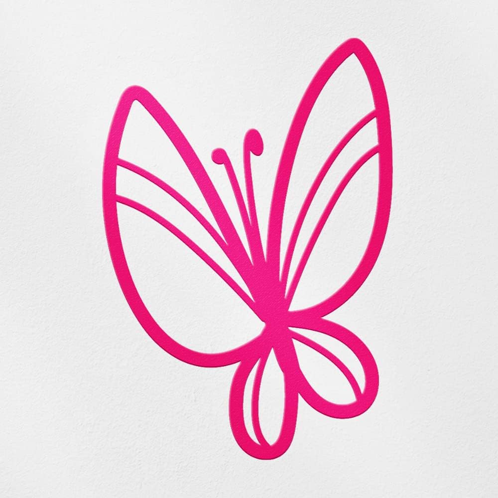 Decal Stickers of Butterfly (Pink) (Set of 2) Premium Waterproof Vinyl Decal Stickers for Laptop Phone Accessory Helmet Car Window Mug Tuber Cup Door Wall Decoration - ANDsticg28533PI