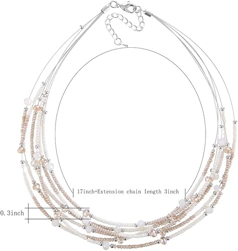 Miniatura 3 de Collar a capas con cristal para mujer, gargantilla con cadena de plata gruesa, regalo de cumpleaños para mujer