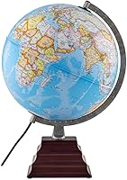 Vista 10 de Waypoint Geographic Pacific Plus Globe, globo de mundo de estilo océano azul de 12 pulgadas, globo de referencia actualizado para decoración