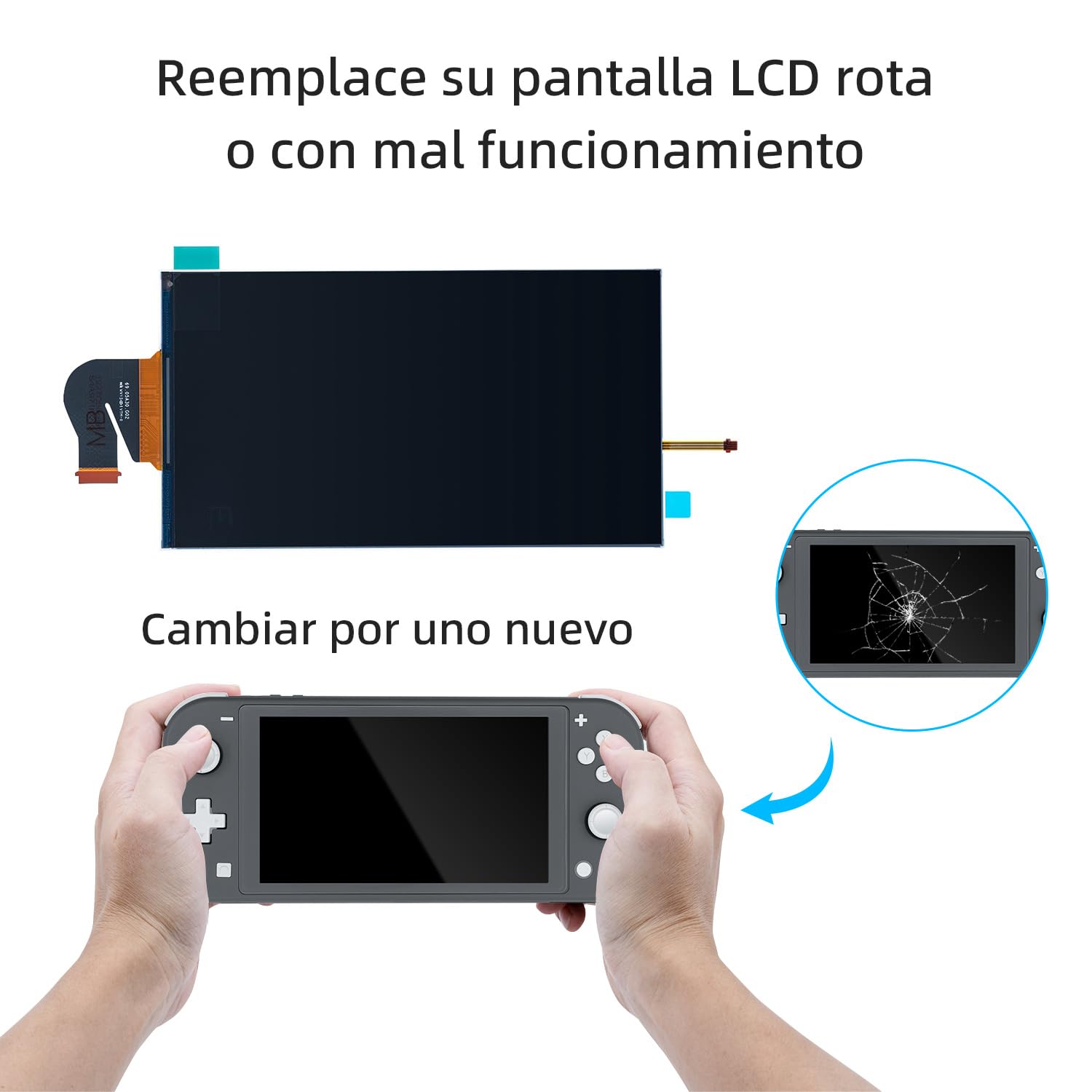 Wigearss Reemplazo de Pantalla LCD y Herramientas de Reparación para Nintendo Switch Lite