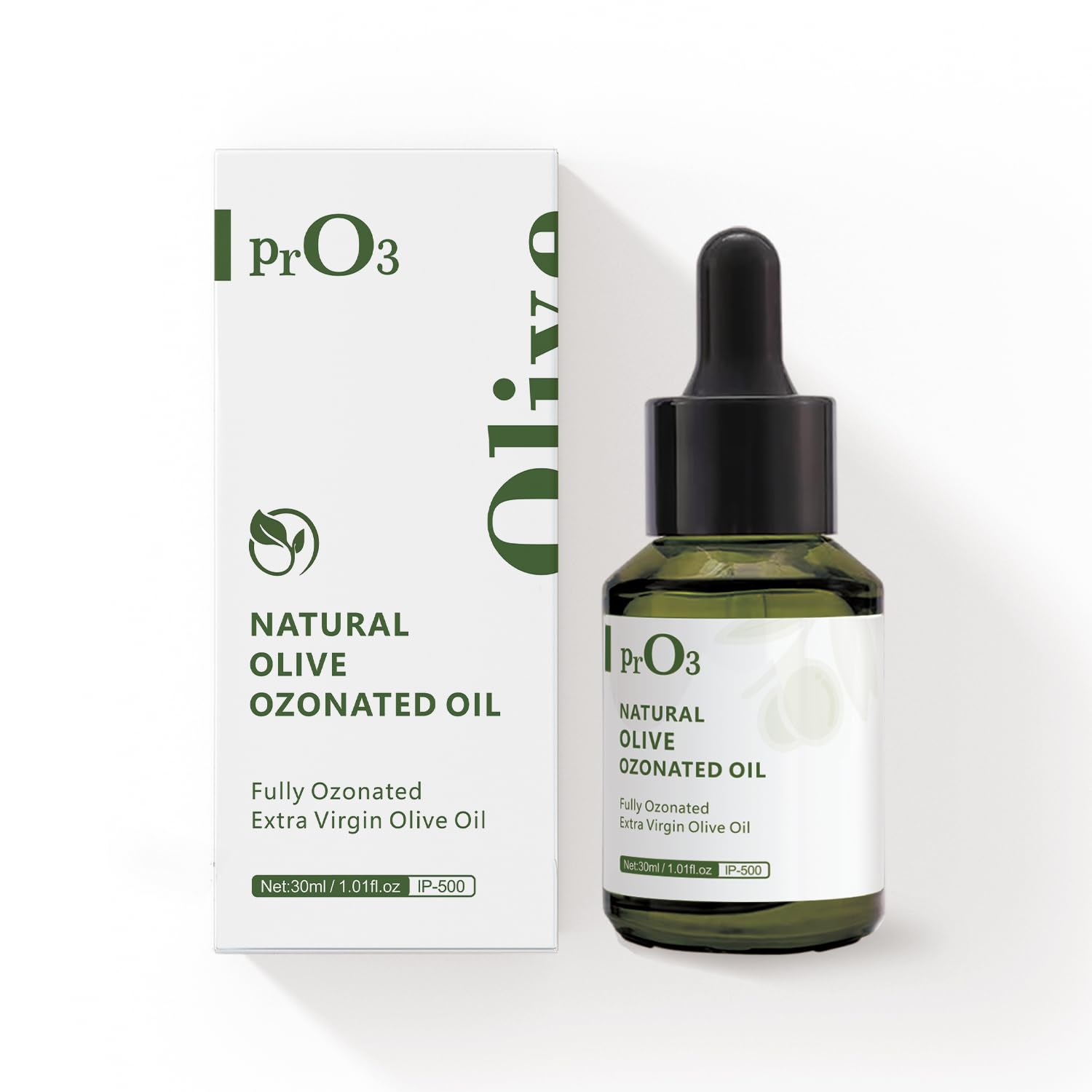 Fully Ozoneted Olive Oil-100% Pure Ozone Oil-1 OZ-Glass Dropper Bottle-Organic Natural for Skin Care Essence Oil- Rich in Reactive Oxygen.