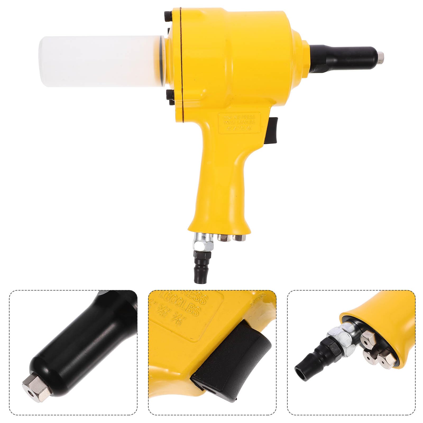 SHINEOFI Remachadora Neumática Industrial -901 Agarre Tipo Garra Ergonómico, Herramienta Manual para Remaches de Aluminio, Ahorro de Mano de Obra para Construcción y Reparación Automotriz