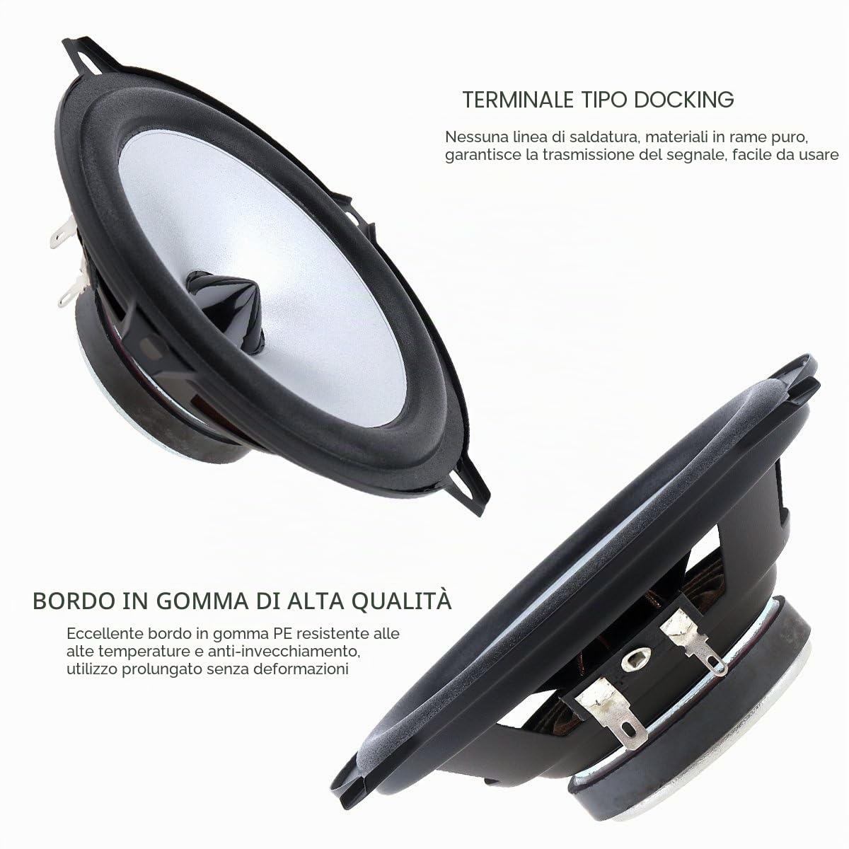2PCS 13CM Altoparlanti Coassiali, 60W 2 Vie Coassiale Veicolo Porta Auto Audio Musica Stereo Intera Gamma di Frequenza Altoparlanti HIFI