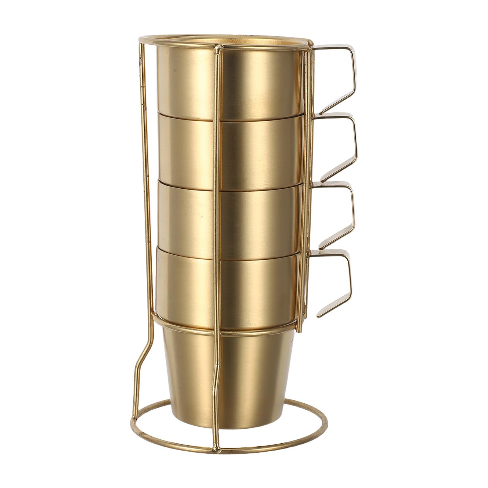 Sewroro Juego de 4 Tazas Térmicas Infantiles de Acero Inoxidable de Doble Pared 300 Ml con Asa y Soporte Apilable Taza de Café y Té Aislante para Camping y Bebidas Frías