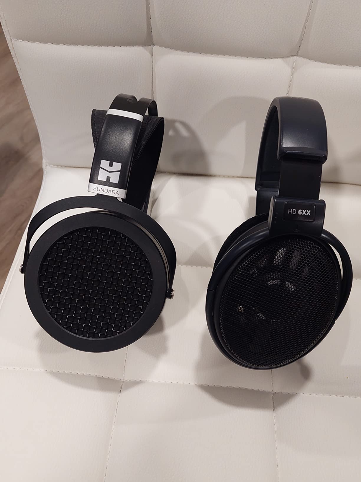 HIFIMAN SUNDARA planar magnetic headphones showing open-back design and metal headband construction