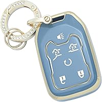 Vista 1 de Funda para llavero para Chevy Silverado Suburban Tahoe GMC Sierra Terrain Acadia Yukon Smart Car con llavero (6 botones, gris)