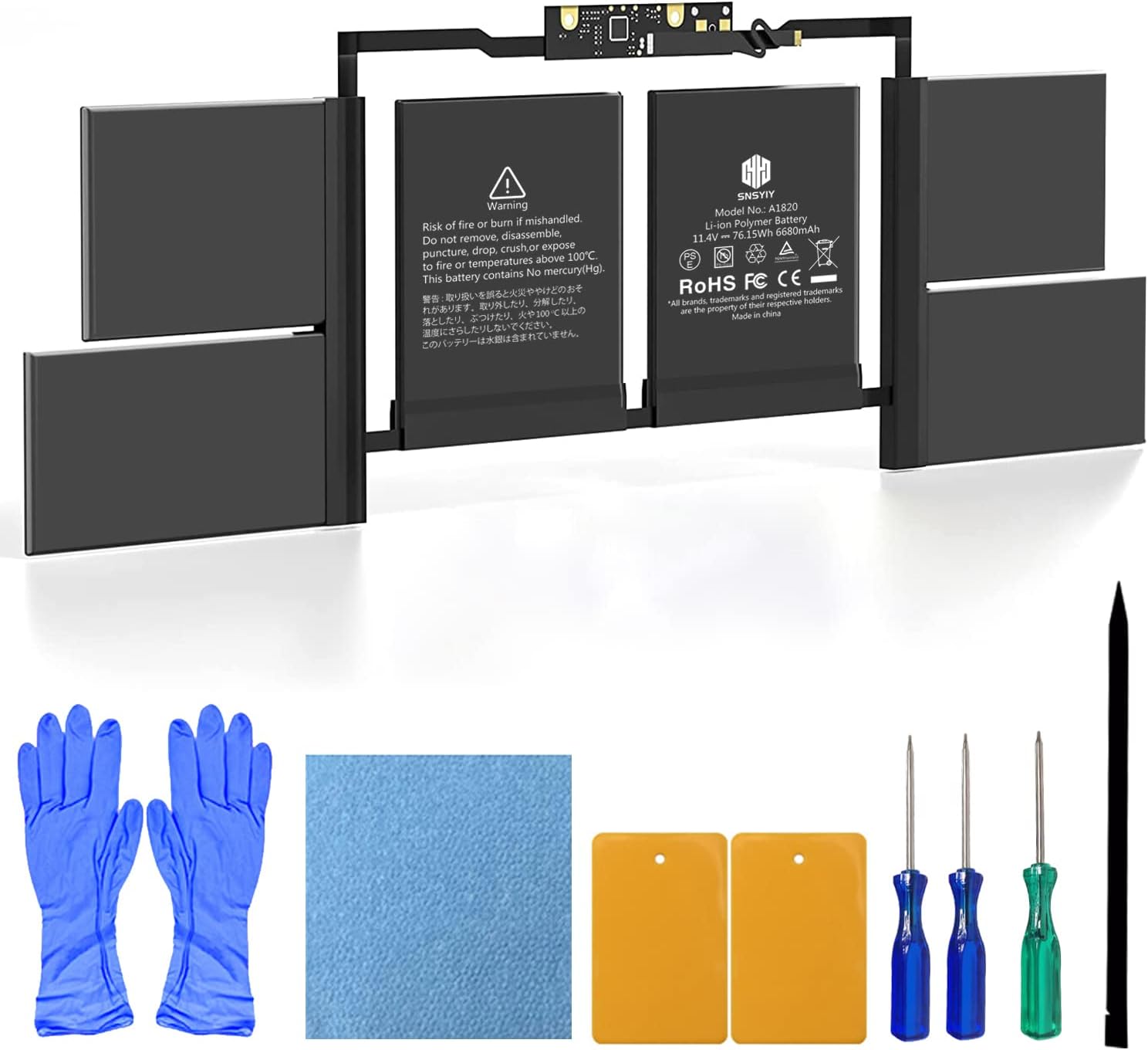 SNSYIY Battery A1820 Replacement for MacBook Pro 15 Inch A1707 (Late 2016, Mid 2017), Laptop Battery A1820 6680mAh EMC 3072 3162