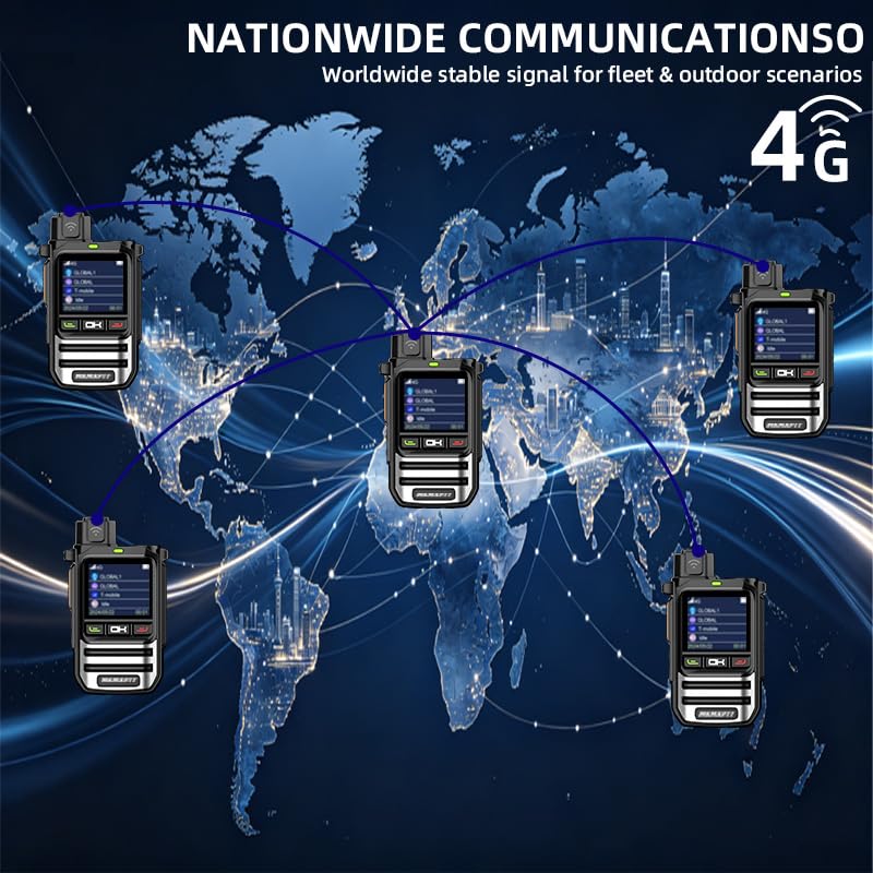 4G/5G LTE Walkie-Talkie Sprachverschlüsselung 6000mAh Akku unbegrenzte Reichweite Typ C Ladefallbeständig Global SIM kompatibel 【SIM-Karte lebenslang kostenlos】