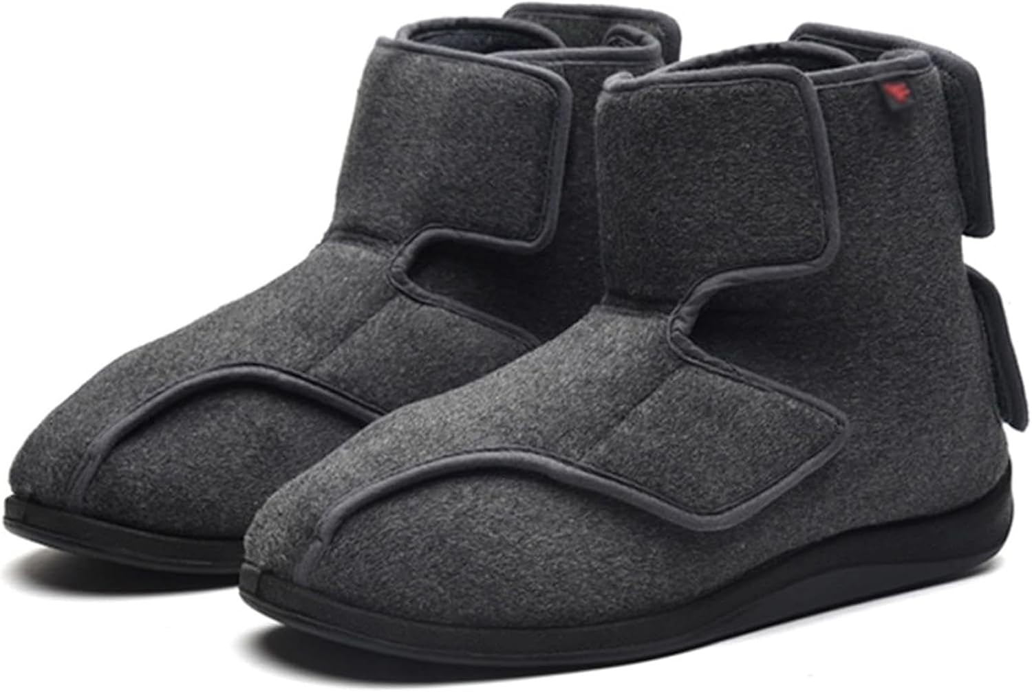 Men’s Adjustable Winter Diabetic Shoes, Wide Fit Memory Foam Fuzzy Slippers, Warm Indoor Outdoor Footwear for Arthritis, Edema, Swollen Feet Comfort