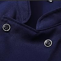 Vista 5 de Chaqueta de chef unisex con doble botonadura, ligera, de manga corta, para servicio de cocina, uniforme de trabajo
