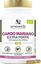 Cardo Mariano BIO | Extra Forte 1350mg / giorno, integratore con Silimarina | 120 capsule da 450mg | Disintossicazione del fegato, Depurazione, Digestione | Qualità Superiore