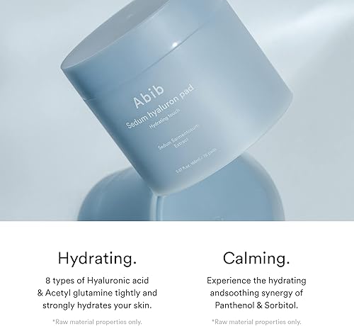 Miniatura 6 de Abib Sedum Hyaluron Pad Hydrating Touch (75 almohadillas) I Ácido hialurónico, hidrata y mejora la textura de la piel, exfoliación suave
